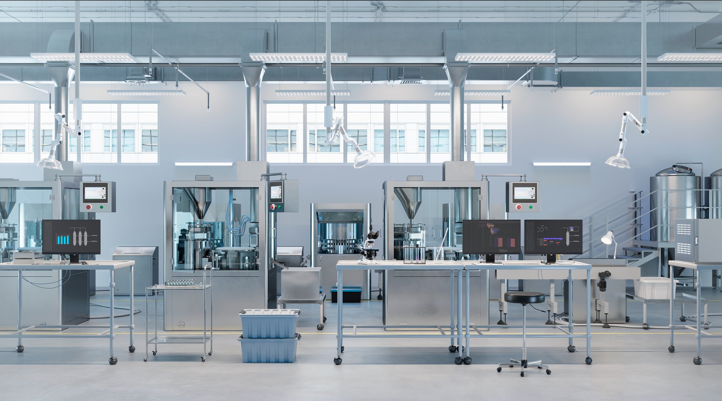 whole view perspective of an edm lab in the medical field